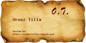 Orosz Tilla névjegykártya